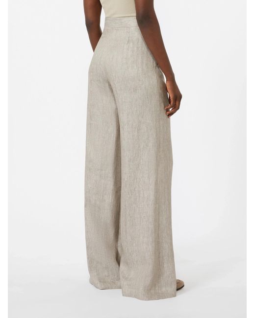 Max Mara Gray Deserto Wide-Leg Trousers