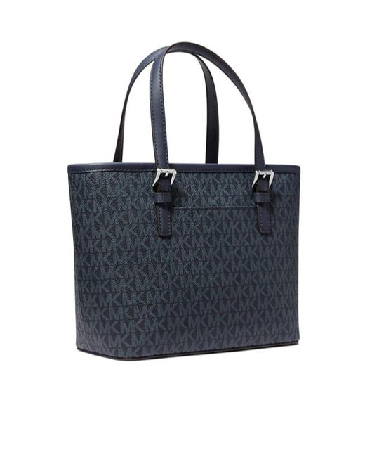 Michael Kors Black Jet Set Travel Extra Small Logo Top Zipper Handbag