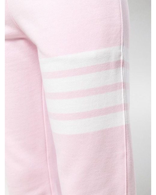 Thom Browne Pink Engineered 4-Bar Loopback Sweatpants