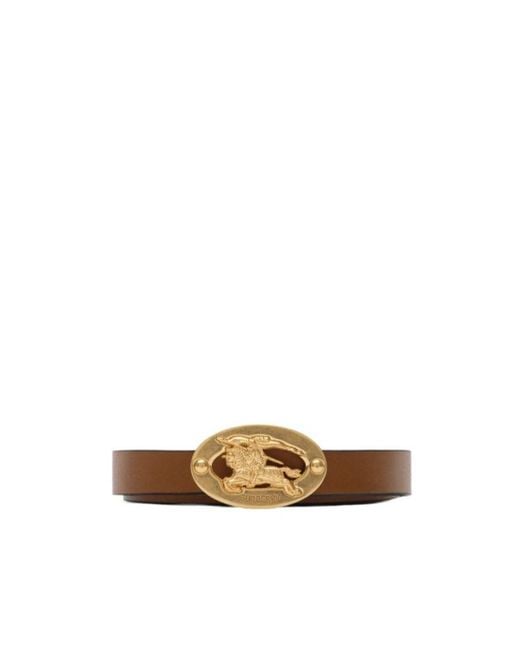 Burberry White Reversible Leather Oval Belt