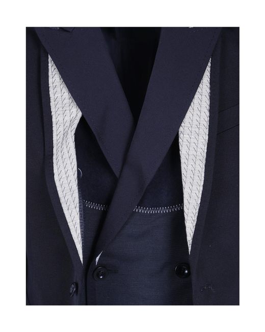 Sacai Blue Long-Sleeve Paneled Blazer for men