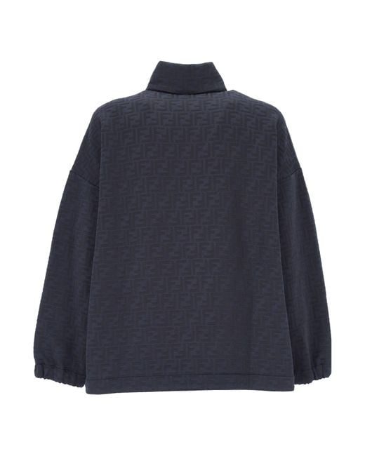 Fendi Blue Jacquard Jacket for men