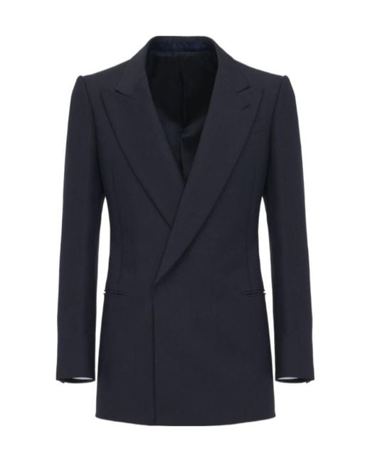 McQueen Blue Long Sleeved Tailored Blazer for men
