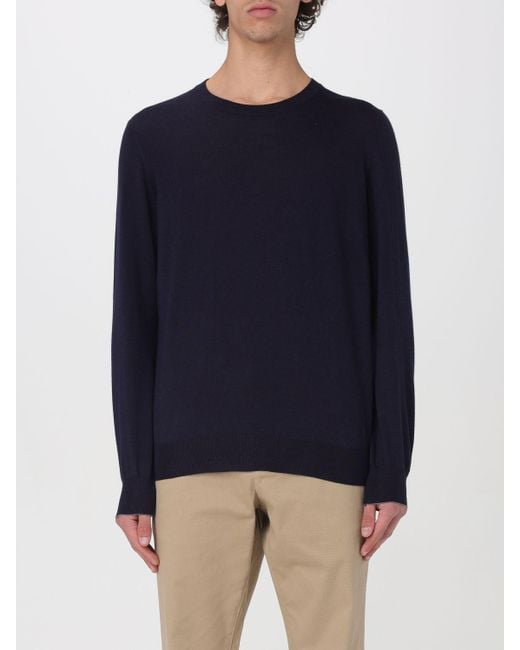 Brunello Cucinelli Blue Crewneck Knitted Jumper for men