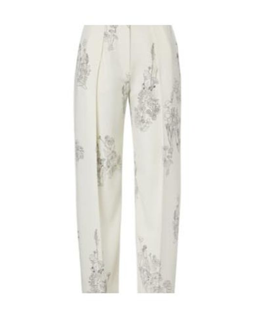 Victoria Beckham Gray Floral Wide-Leg Pants