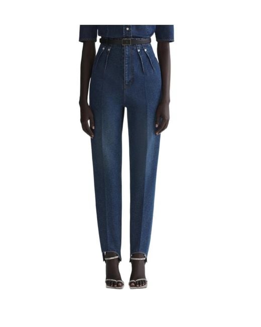 Mugler Blue Pleated Jeans