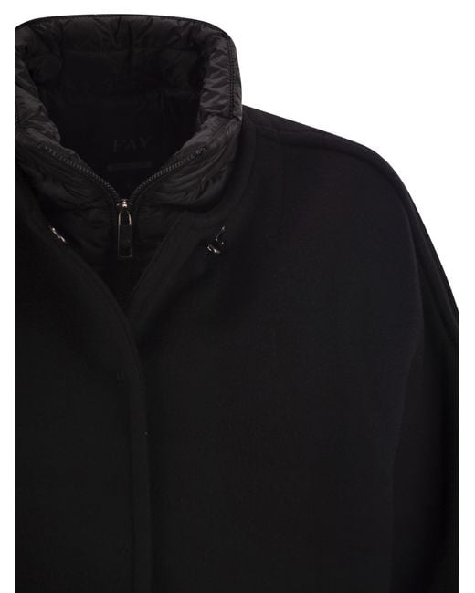 Fay Black 3-In-1 Double-Sided Cape Coat