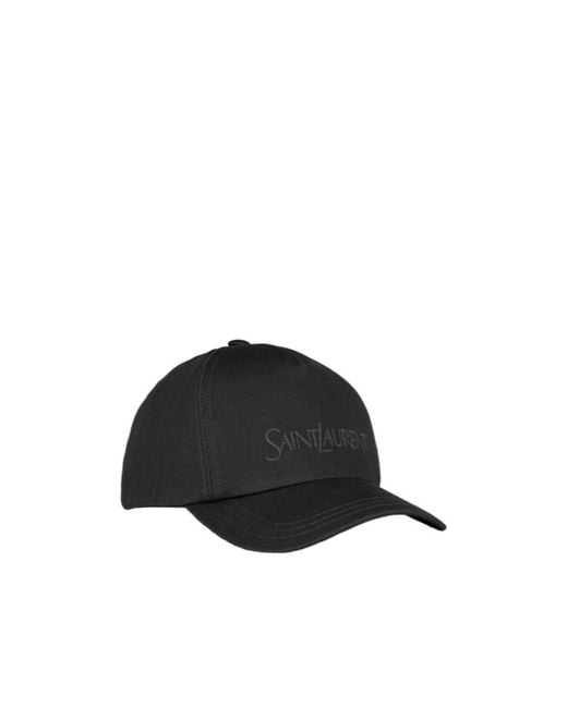 Saint Laurent Black Logo Embroidered Baseball Cap for men