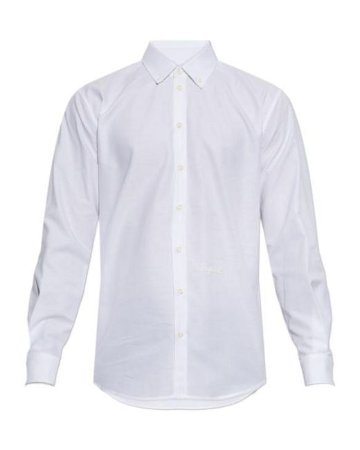 DSquared² White Collared Long-Sleeved Shirt for men