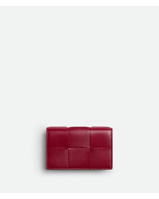 Bottega Veneta Red Cassette Business Card Case