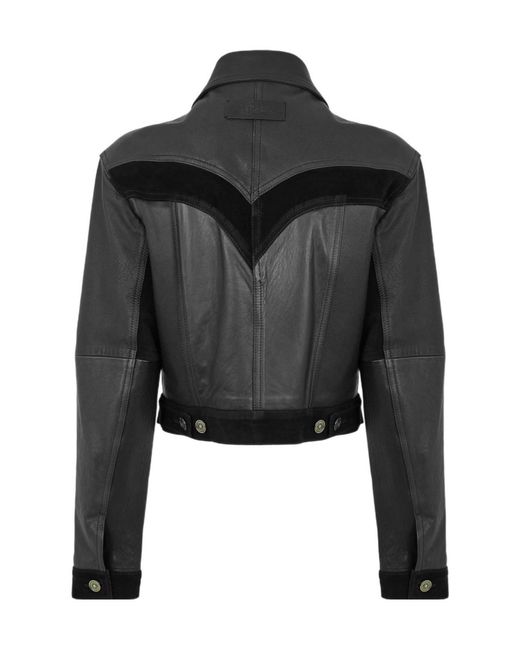 Versace Black Leather Slim Blouson