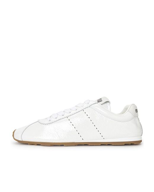 Miu Miu White Plume Bleach Sneakers