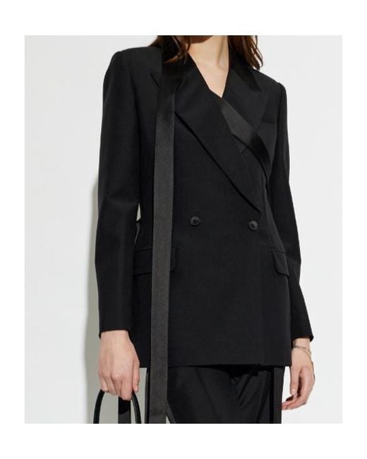 McQueen Black Double-Breasted Strap Detailed Blazer
