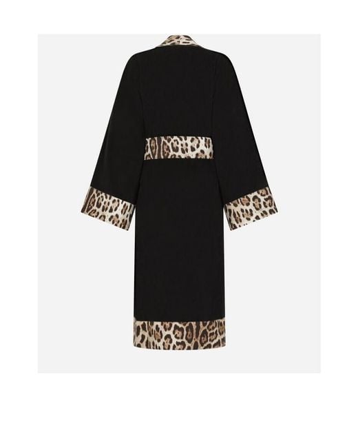 Dolce & Gabbana Black Terry Bathrobe for men