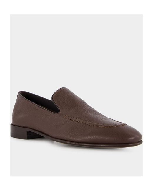 Manolo Blahnik Brown Round Head Loafer Shoes for men