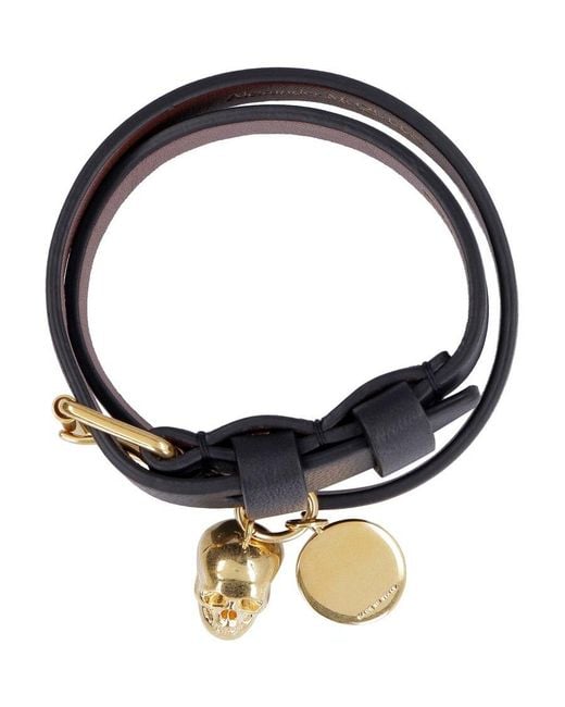 McQueen White Wrap Skull Bracelet