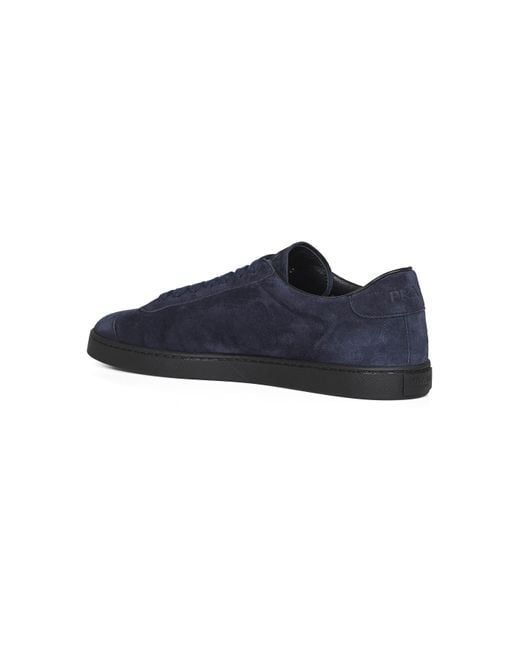 Prada Blue Triangle-Logo Lace-Up Sneakers for men