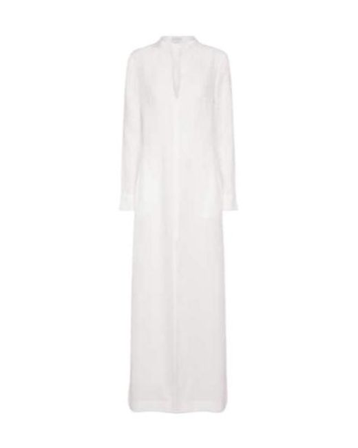 Gabriela Hearst White Albon Linen Maxi Dress