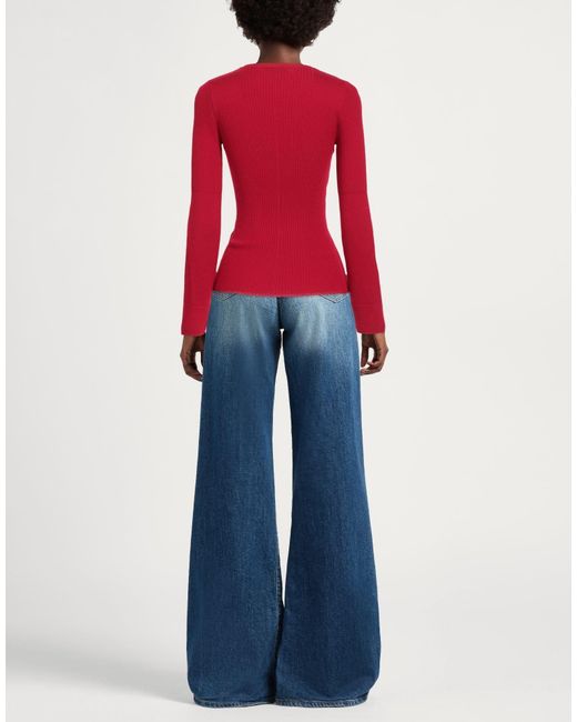 Rag & Bone Red Lightweight Crew Neck Long-Sleeve Knit Sweater