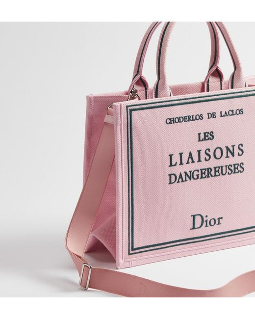 Dior Pink Medium Book Tote With Strap