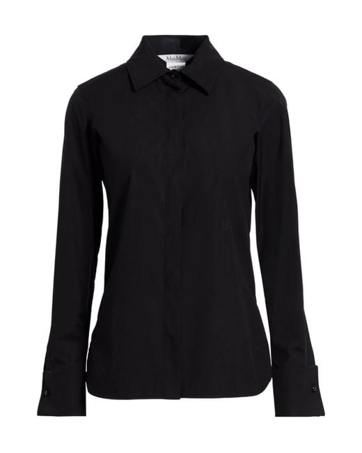Max Mara Black Solid Colour Shirts Blouses