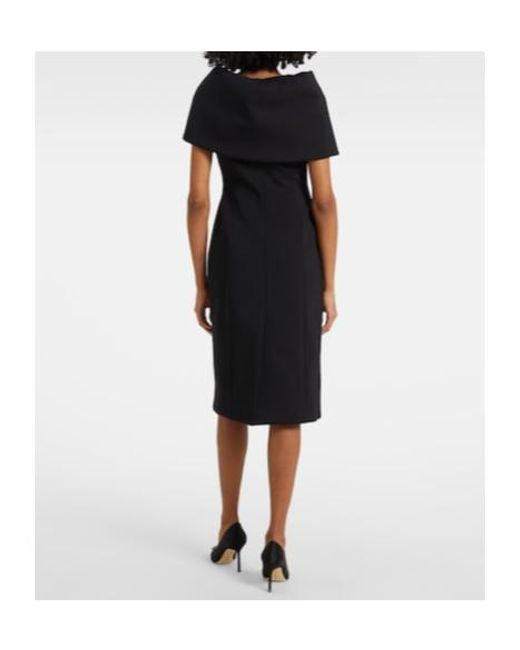 Oscar de la Renta Black Draped Cocktail Dress