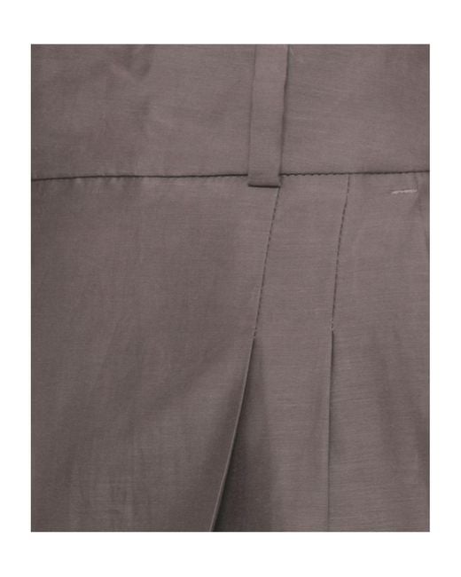 Peserico Gray Sheer Panel Wide-Leg Pants