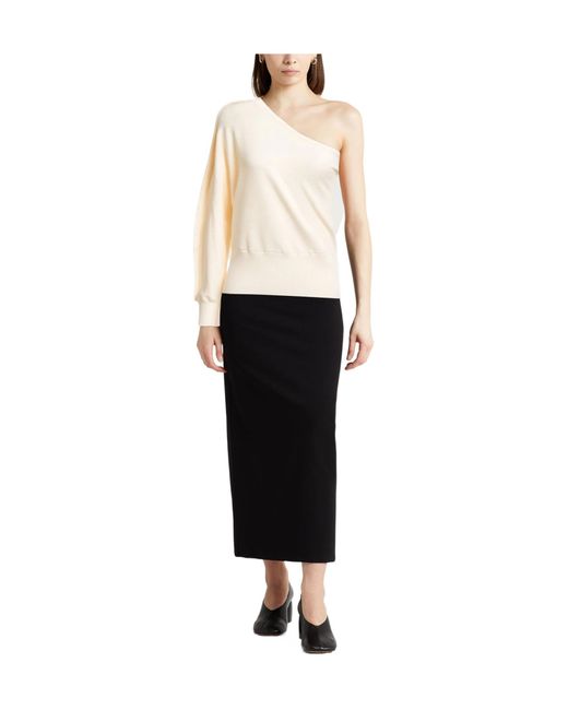 Max Mara White Monochromatic Knitting Top