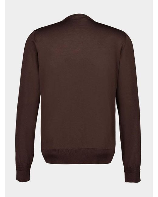 Dolce & Gabbana Brown Long Sleeved Crewneck Jumper for men