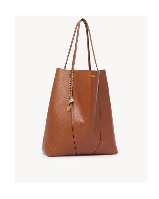 Chloé Brown Chloé Large Spin Tote Bag