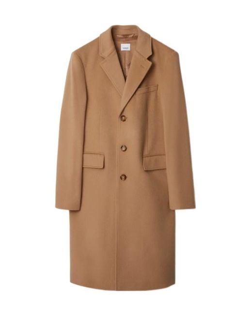 Burberry Brown Wool Cashmere Tailored Coat for men