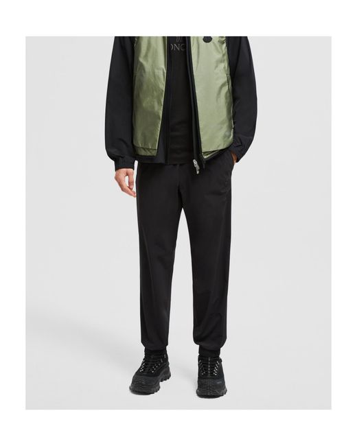 Moncler Black Logo Patch Cuffed Pants for men