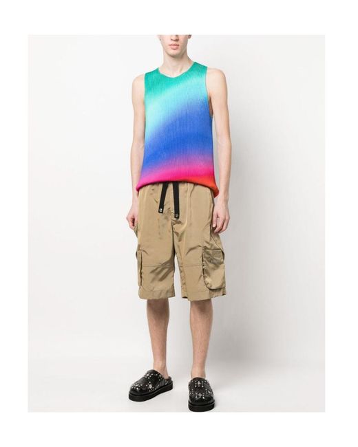 Versace Brown Logo Printed Drawstring Shorts for men