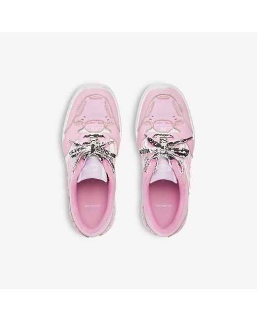 Balenciaga Pink Hamptons Worn-Out Low-Top Sneakers