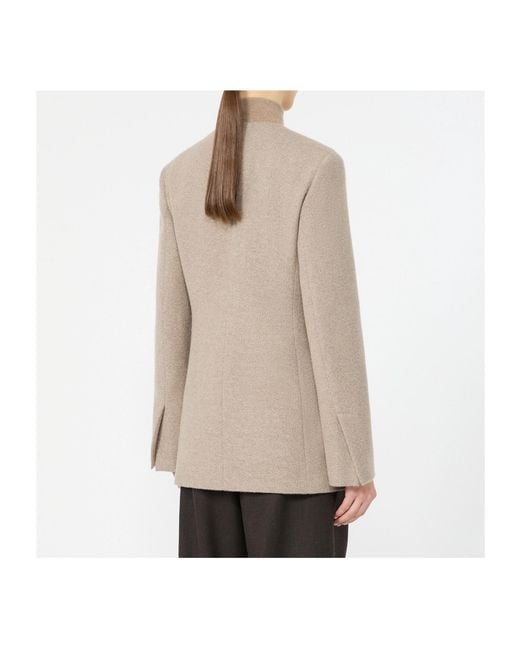 Max Mara Natural Long-Sleeved Crew Neck Jacket