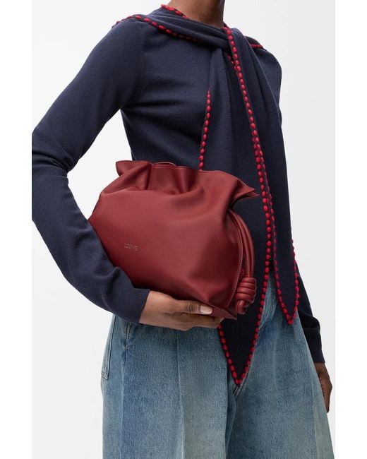 Loewe Red Knotted Drawstring Bucket Bag