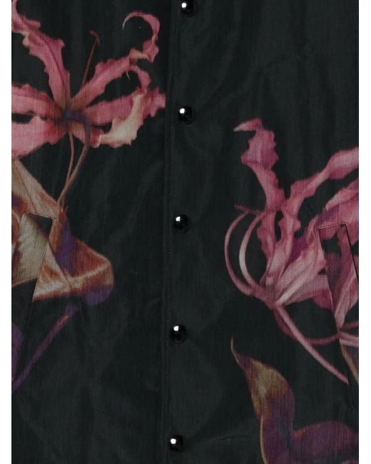 Dries Van Noten Black Vorries Nylon Shirt Jacket for men