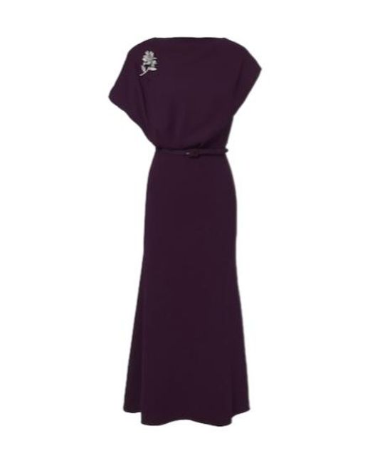 Roland Mouret Purple Embellished Cady Cocktail Dress