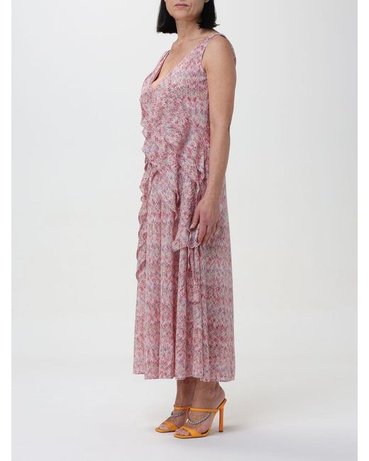 Missoni Red Zigzag-Woven Midi Dress