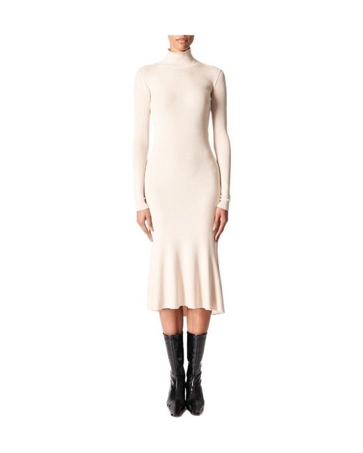 Balenciaga White Roll-Neck Knitted Dress