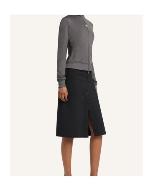 Courreges Black Buttoned Midi Skirt