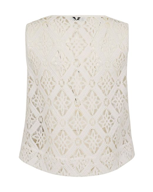Herno Natural Crochet Sleeveless Top