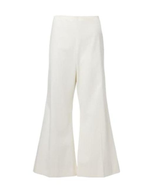 Khaite White Walter Cotton And Silk Flared Pants