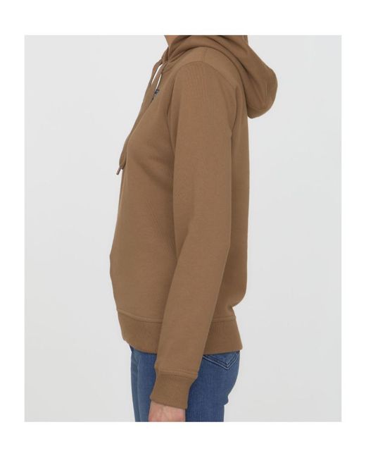 Burberry Brown Logo Patch Drawstring Hoodie