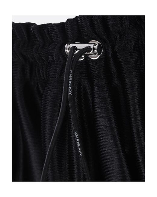 Khrisjoy Blue Metallic-Effect Elastic Drawstring Waist Trousers