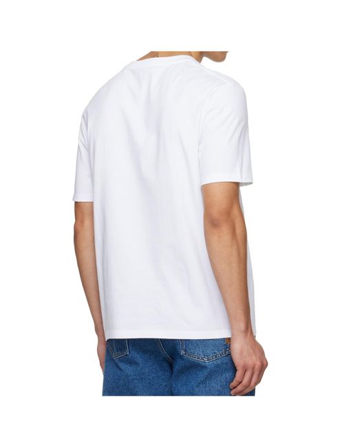 Balmain White Logo Motif Crewneck T-Shirt for men