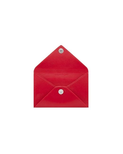 Courreges Red Leather Envelope Card Holder