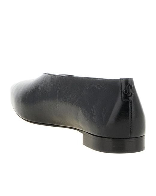 Jimmy Choo Black Margot V-Neck Ballet Flats