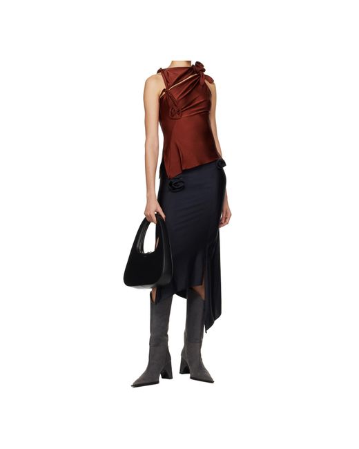 Coperni Red Asymmetric Flower Top