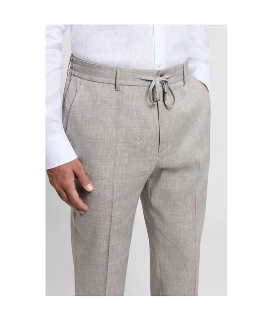 Peserico Gray Drawstring Cuffed Trousers for men